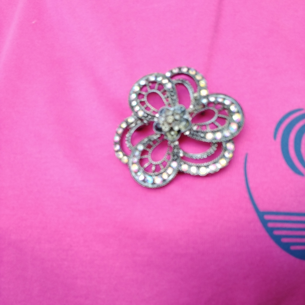 Brooch Pin. Black metal, large size. - Picture 3 of 4